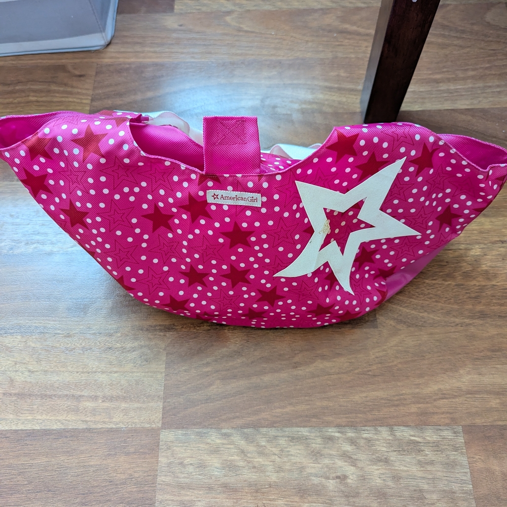 American Girl Pink and White Starry Canvas Bag
